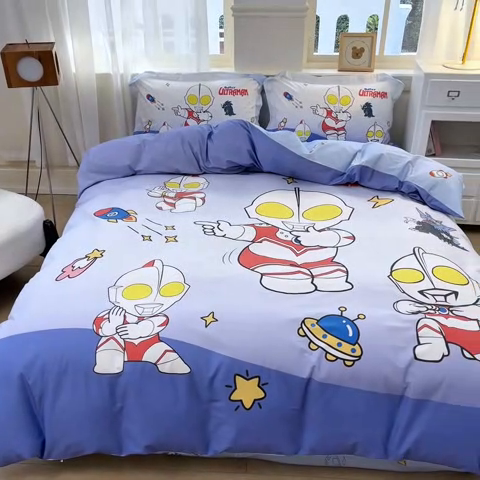 91家纺网 家纺一手货源 找家纺 蘭菲家纺 2025新款奥特曼全棉四件套 抱团