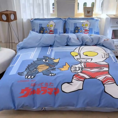 91家纺网 家纺一手货源 找家纺 蘭菲家纺 2025新款奥特曼全棉四件套 勇士