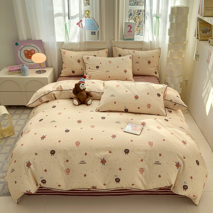 91家纺网 家纺一手货源 找家纺 （总）沐棉家居 2025新款全棉双层纱四件套