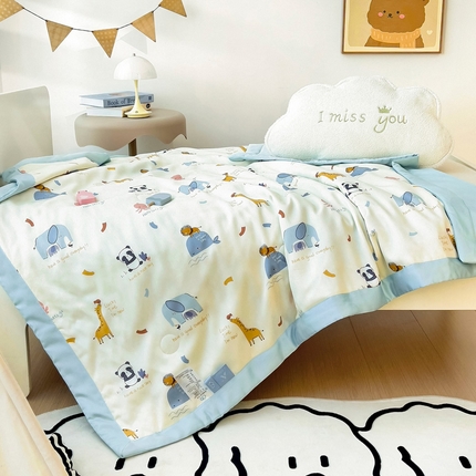御棉坊 2025新款A类50天丝活性印花大豆儿童夏被 可爱伙伴