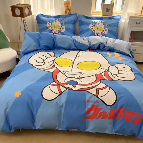 91家纺网 家纺一手货源 找家纺 蘭菲家纺 2025新款奥特曼全棉四件套 正义之侠