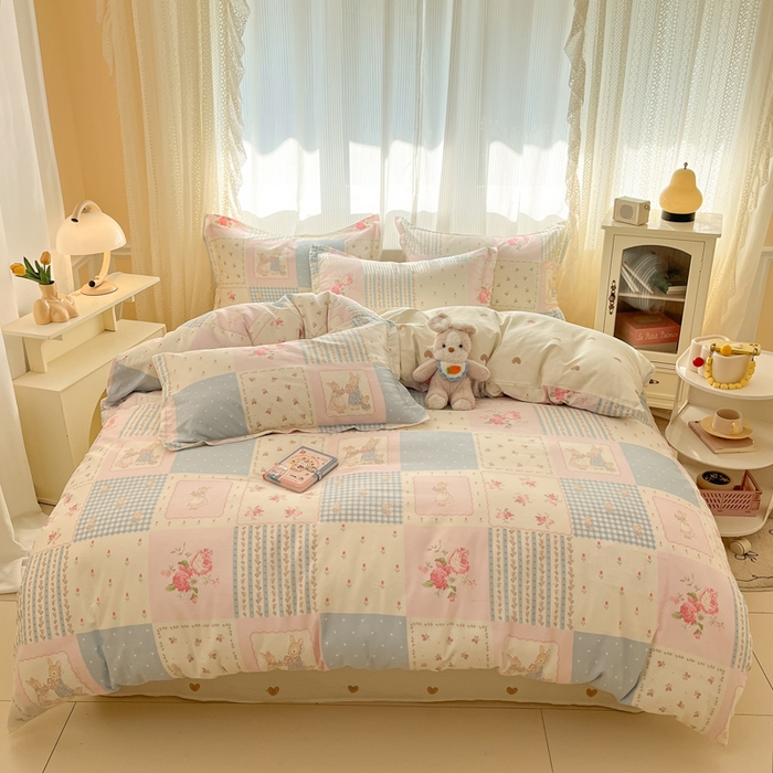 91家纺网 家纺一手货源 找家纺 涵宸家纺 2025新款全棉印花四件套 A浪漫小屋