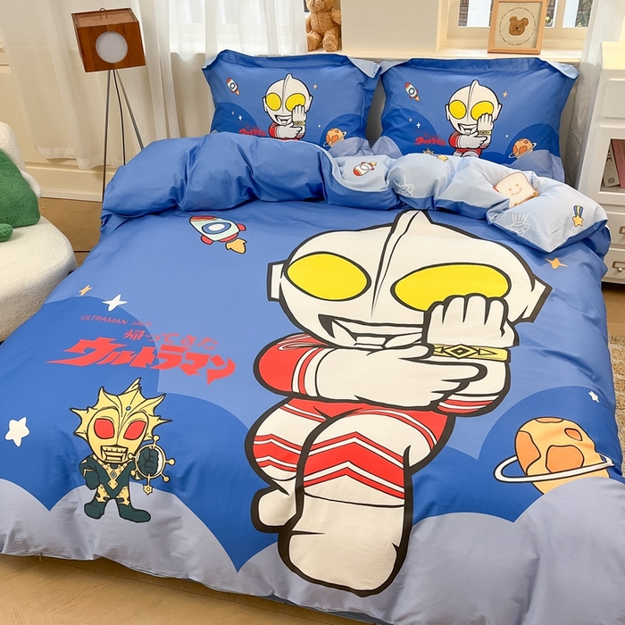 91家纺网 家纺一手货源 找家纺 蘭菲家纺 2025新款奥特曼全棉四件套 无敌