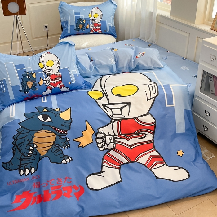 91家纺网 家纺一手货源 找家纺 蘭菲家纺 2025新款奥特曼全棉四件套 勇士