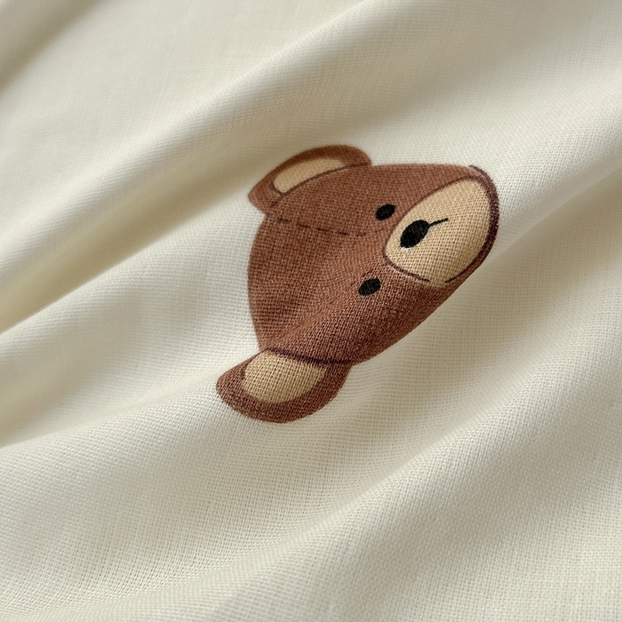 91家纺网 家纺一手货源 找家纺 沐棉家居 2025新款全棉双层纱四件套 迷你熊