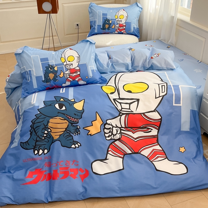 91家纺网 家纺一手货源 找家纺 蘭菲家纺 2025新款奥特曼全棉四件套 勇士