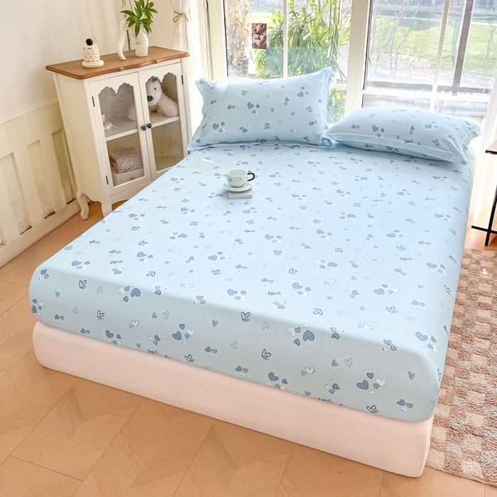 91家纺网 家纺一手货源 找家纺 晨希家居 2025新款全棉A类双层纱床笠 薇念