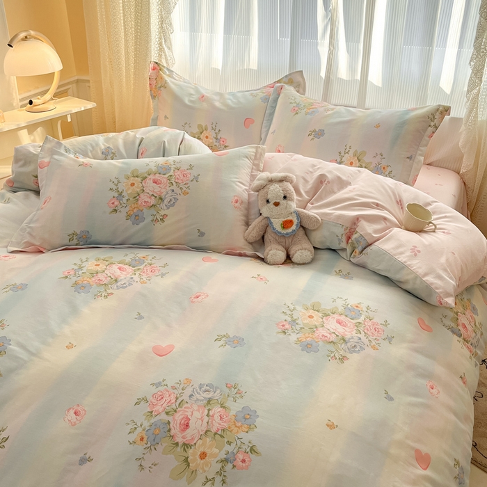 91家纺网 家纺一手货源 找家纺 涵宸家纺 2025新款全棉印花四件套 B海蓝花园