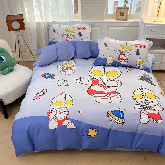 91家纺网 家纺一手货源 找家纺 蘭菲家纺 2025新款奥特曼全棉四件套 抱团