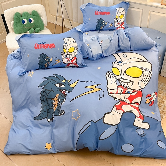 91家纺网 家纺一手货源 找家纺 蘭菲家纺 2025新款奥特曼全棉四件套 闪电