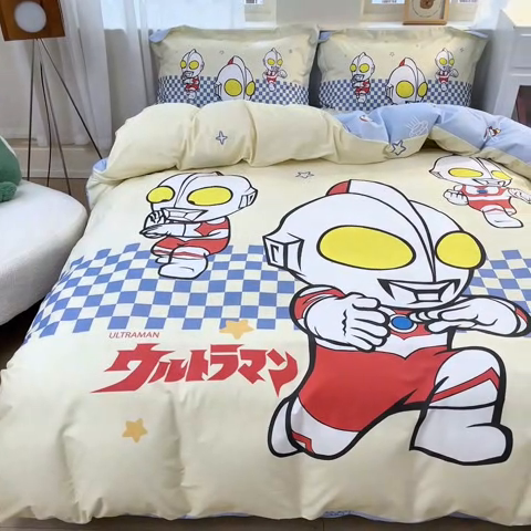 91家纺网 家纺一手货源 找家纺 蘭菲家纺 2025新款奥特曼全棉四件套 超人兄弟