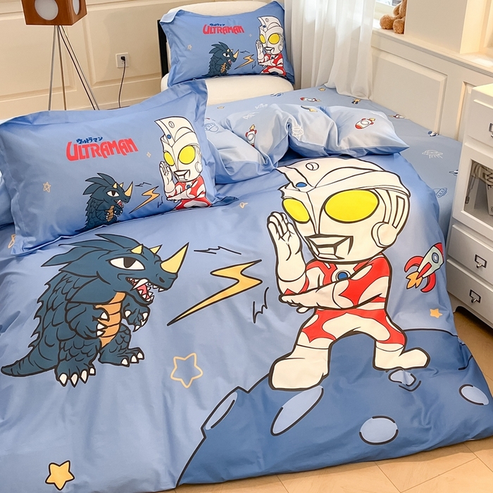 91家纺网 家纺一手货源 找家纺 蘭菲家纺 2025新款奥特曼全棉四件套 闪电