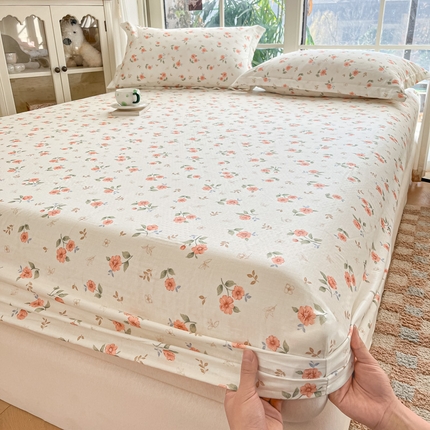 晨希家居 2025新款全棉A类双层纱床笠 合欢