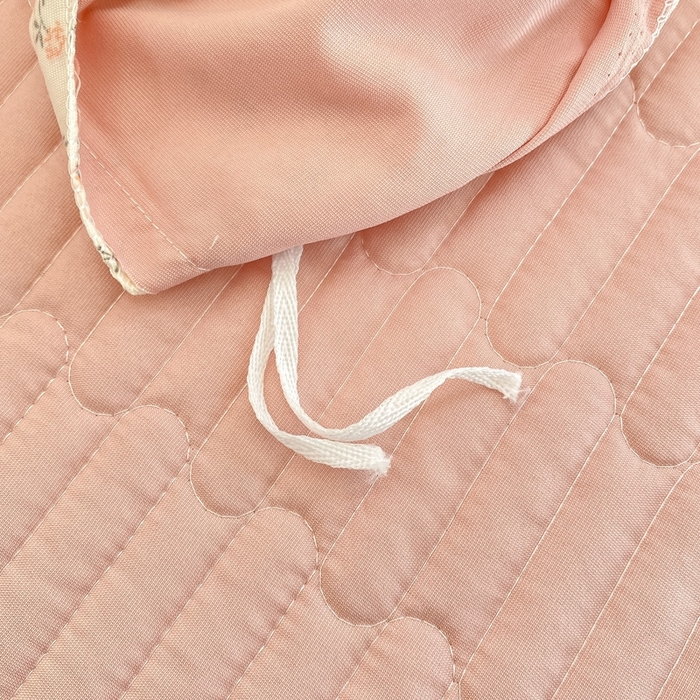 91家纺网 家纺一手货源 找家纺 尚美 2025新款小碎花针织棉床盖四件套 奶茶花