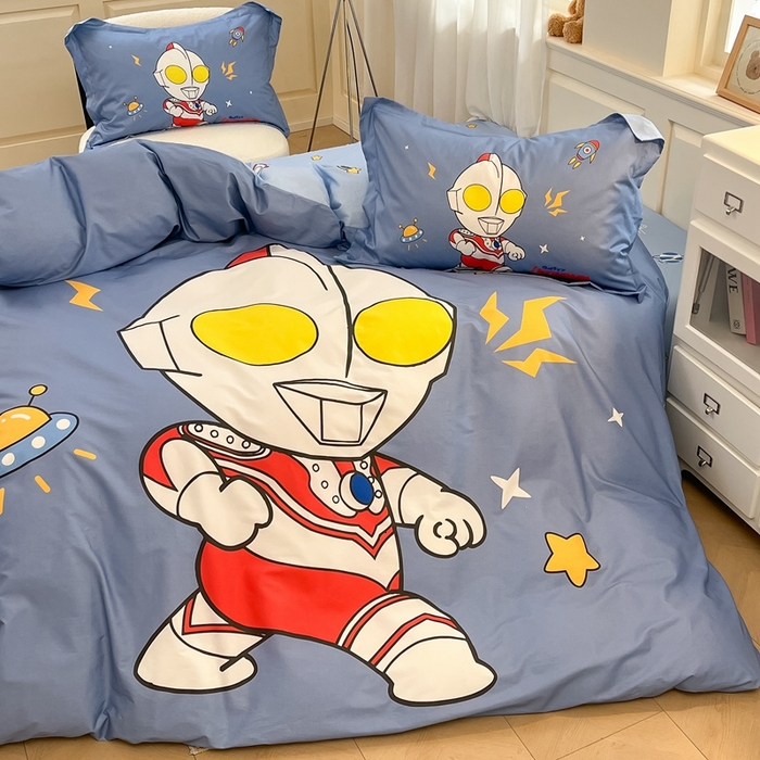 91家纺网 家纺一手货源 找家纺 蘭菲家纺 2025新款奥特曼全棉四件套 王者