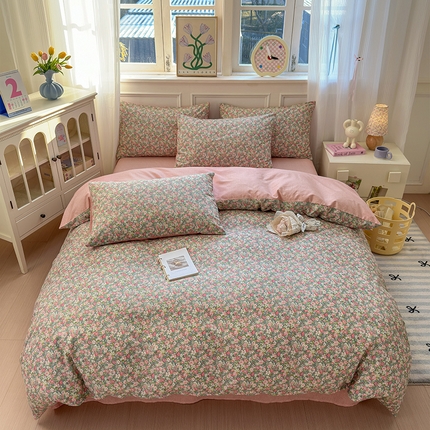 沐棉家居 2025新款全棉印花四件套 安娜花园