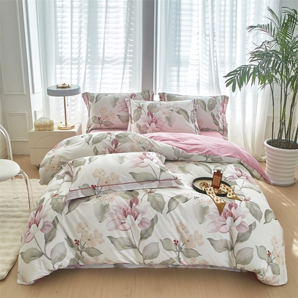 91家纺网 家纺一手货源 找家纺 （总）曼秀琳 2025新款铂金棉数码印花四件套(全棉133*76)