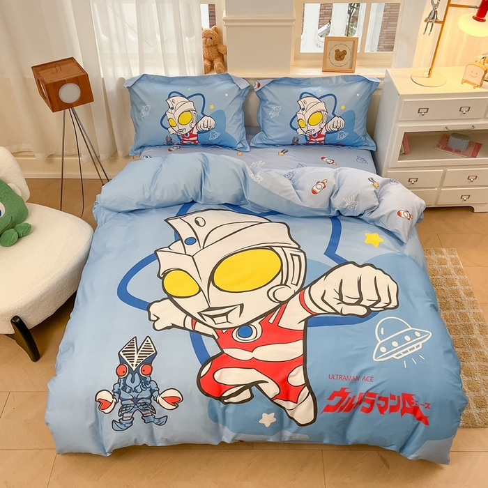 91家纺网 家纺一手货源 找家纺 蘭菲家纺 2025新款奥特曼全棉四件套 飞天