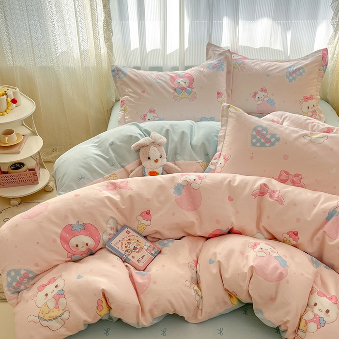 91家纺网 家纺一手货源 找家纺 涵宸家纺 2025新款全棉印花四件套 A洋娃娃