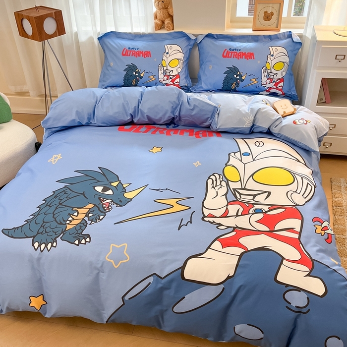 91家纺网 家纺一手货源 找家纺 蘭菲家纺 2025新款奥特曼全棉四件套 闪电