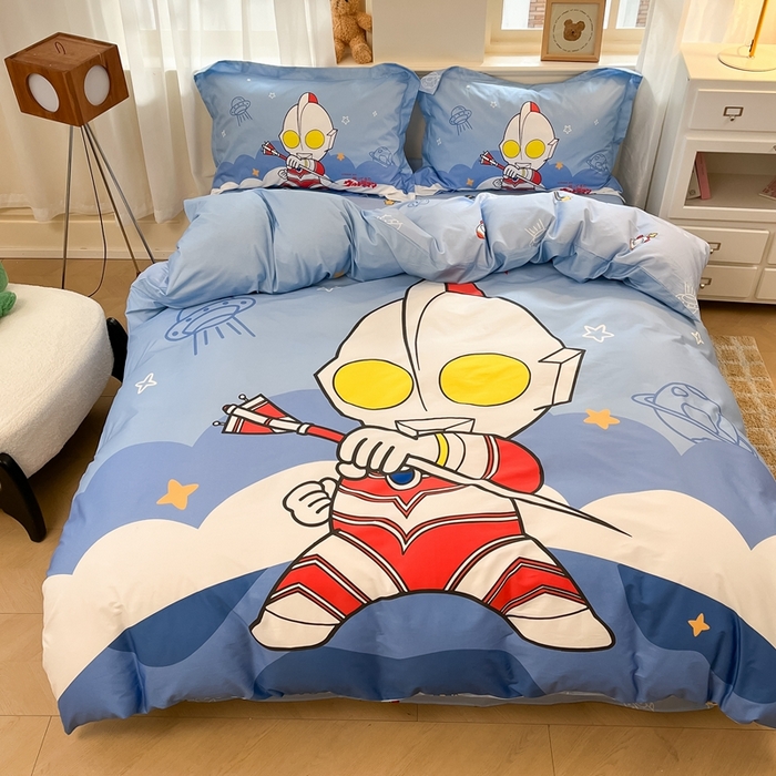 91家纺网 家纺一手货源 找家纺 蘭菲家纺 2025新款奥特曼全棉四件套 独行者