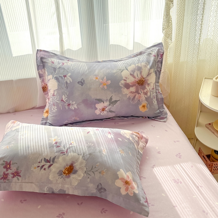 91家纺网 家纺一手货源 找家纺 涵宸家纺 2025新款全棉印花四件套 B茶山露水