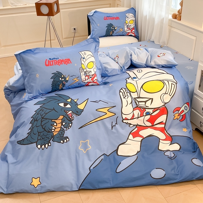 91家纺网 家纺一手货源 找家纺 蘭菲家纺 2025新款奥特曼全棉四件套 闪电