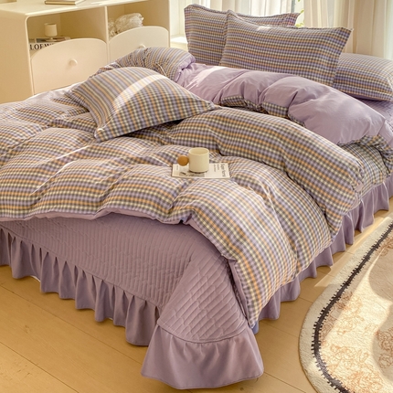 91家纺网 家纺一手货源 找家纺 （总）尚美 2025新款小碎花针织棉床盖四件套