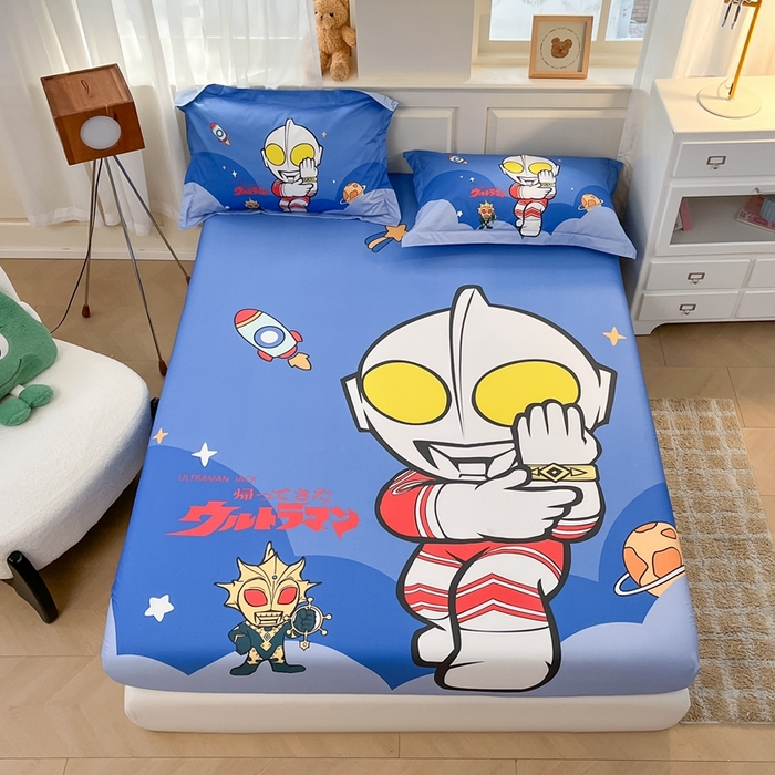 91家纺网 家纺一手货源 找家纺 蘭菲家纺 2025新款奥特曼全棉床笠 无敌