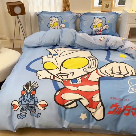 91家纺网 家纺一手货源 找家纺 蘭菲家纺 2025新款奥特曼全棉四件套 飞天