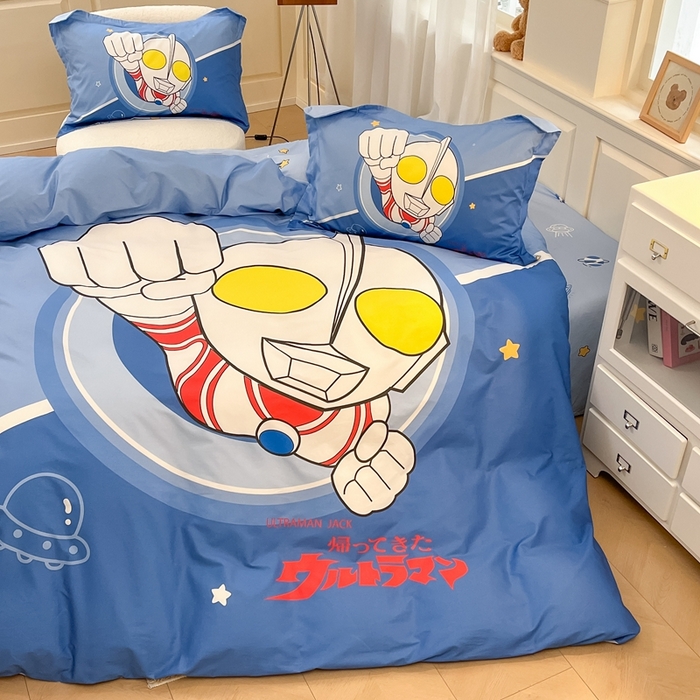 91家纺网 家纺一手货源 找家纺 蘭菲家纺 2025新款奥特曼全棉四件套 冠军