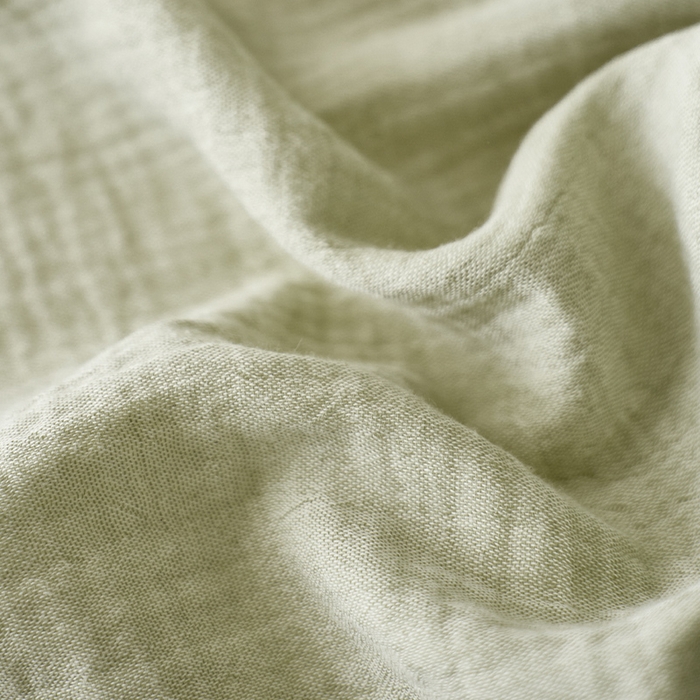 91家纺网 家纺一手货源 找家纺 蓝邻 2025新款全棉双层皱皱纱单品系列-单床单 牛油果绿