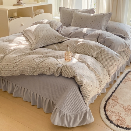 91家纺网 家纺一手货源 找家纺 （总）尚美 2025新款小碎花针织棉床盖四件套