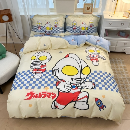 91家纺网 家纺一手货源 找家纺 蘭菲家纺 2025新款奥特曼全棉四件套 超人兄弟