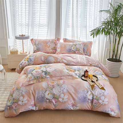 91家纺网 家纺一手货源 找家纺 （总）曼秀琳 2025新款铂金棉数码印花四件套(全棉133*76)