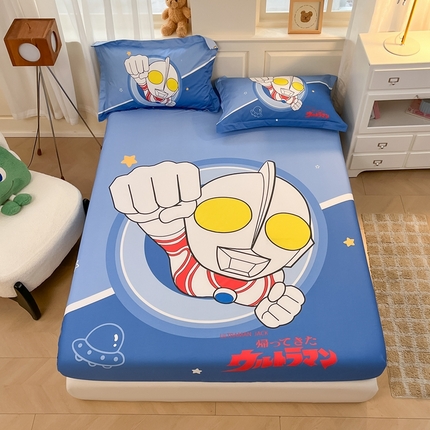 91家纺网 家纺一手货源 找家纺 蘭菲家纺 2025新款奥特曼全棉床笠 冠军