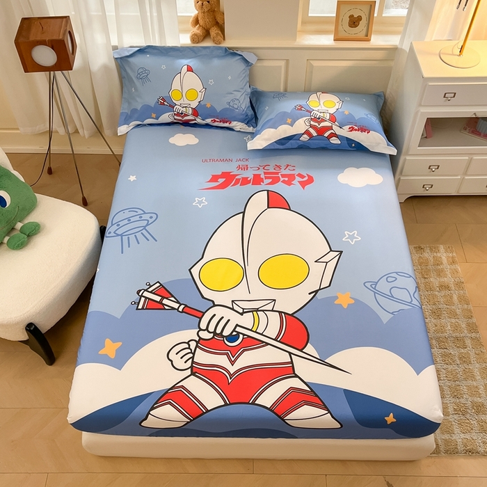 91家纺网 家纺一手货源 找家纺 蘭菲家纺 2025新款奥特曼全棉床笠 独行者