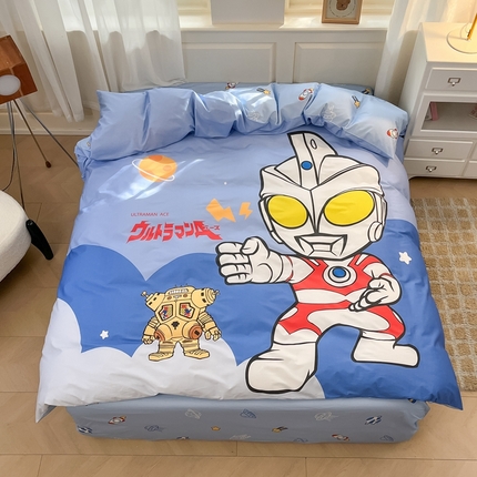 91家纺网 家纺一手货源 找家纺 蘭菲家纺 2025新款奥特曼全棉被套 出击