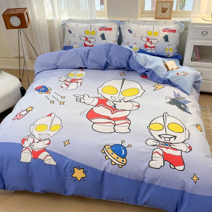 91家纺网 家纺一手货源 找家纺 蘭菲家纺 2025新款奥特曼全棉四件套 抱团