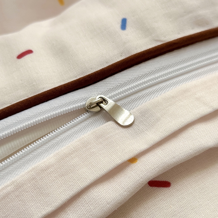 91家纺网 家纺一手货源 找家纺 沐棉家居 2025新款全棉双层纱四件套 腊肠狗