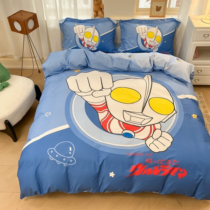 91家纺网 家纺一手货源 找家纺 蘭菲家纺 2025新款奥特曼全棉四件套 冠军