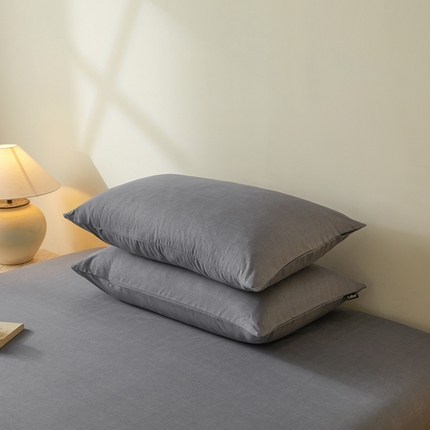 涵宸家纺 2025新款全棉印花良品系列枕套 枕套-云纹-深灰
