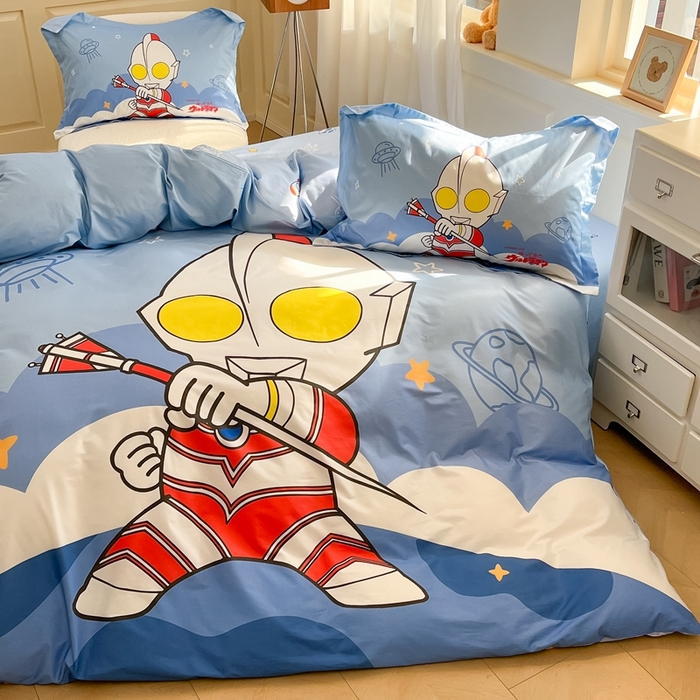 91家纺网 家纺一手货源 找家纺 蘭菲家纺 2025新款奥特曼全棉四件套 独行者