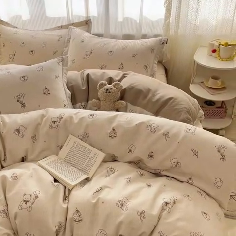 91家纺网 家纺一手货源 找家纺 涵宸家纺 2025新款全棉印花四件套 A气球派对