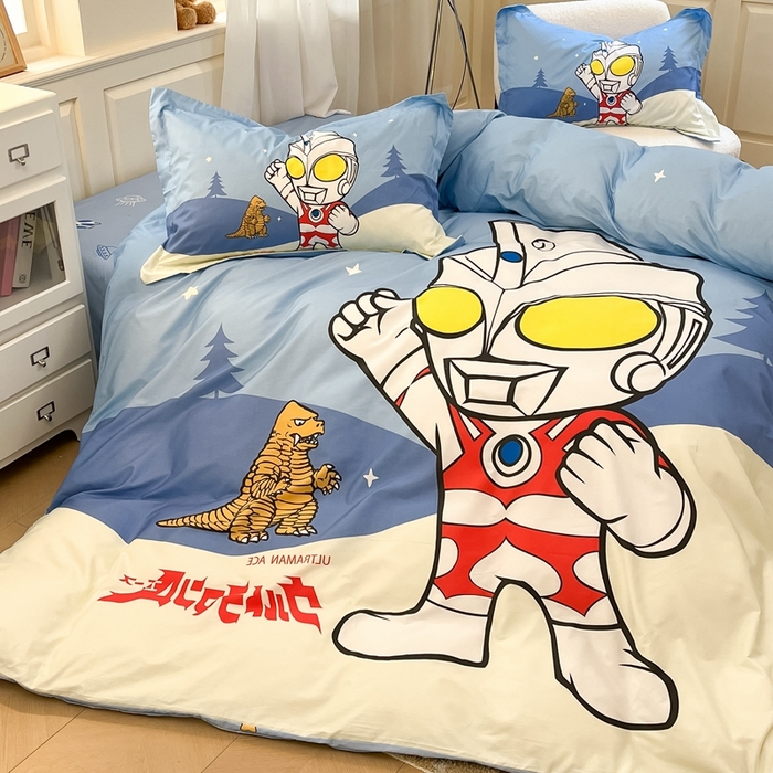 91家纺网 家纺一手货源 找家纺 蘭菲家纺 2025新款奥特曼全棉四件套 归来