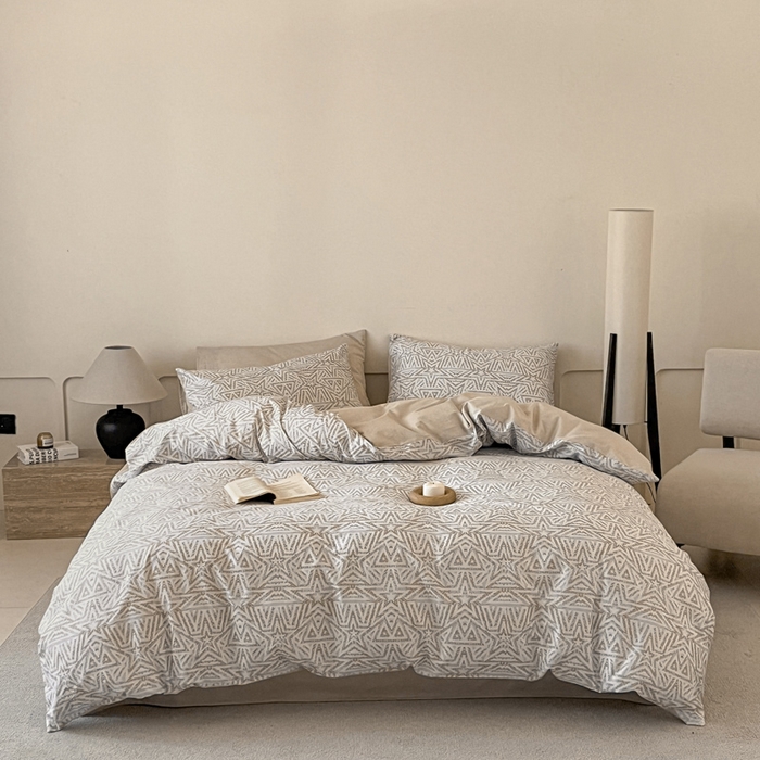 91家纺网 家纺一手货源 找家纺 涵宸家纺 2025新款全棉印花良品系列四件套 星季