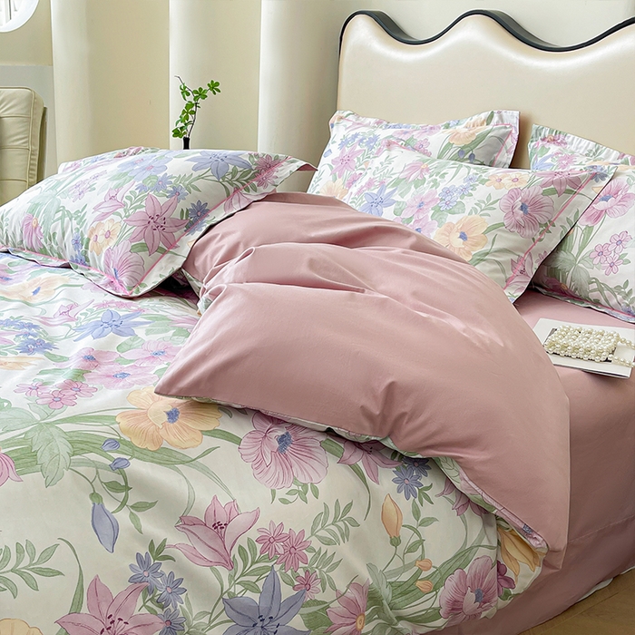 91家纺网 家纺一手货源 找家纺 帛美 2025新款13376全棉纯棉印花四件套-提供买家秀 花溪