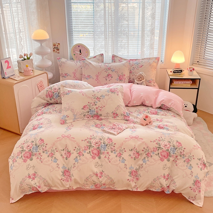 91家纺网 家纺一手货源 找家纺 世爵 2025新款磨毛印花单被套 爱莎芳菲