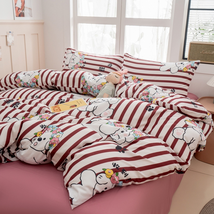 91家纺网 家纺一手货源 找家纺 乐居坊 2025新款亲肤舒适A类水洗云朵棉四件套-场景一 国风少女