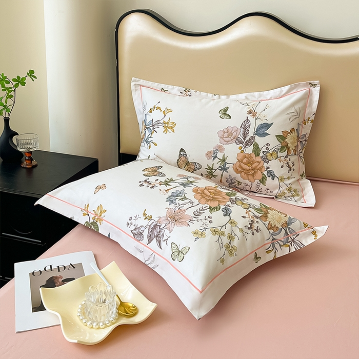 91家纺网 家纺一手货源 找家纺 帛美 2025新款13376全棉纯棉印花四件套-提供买家秀 蝶恋花